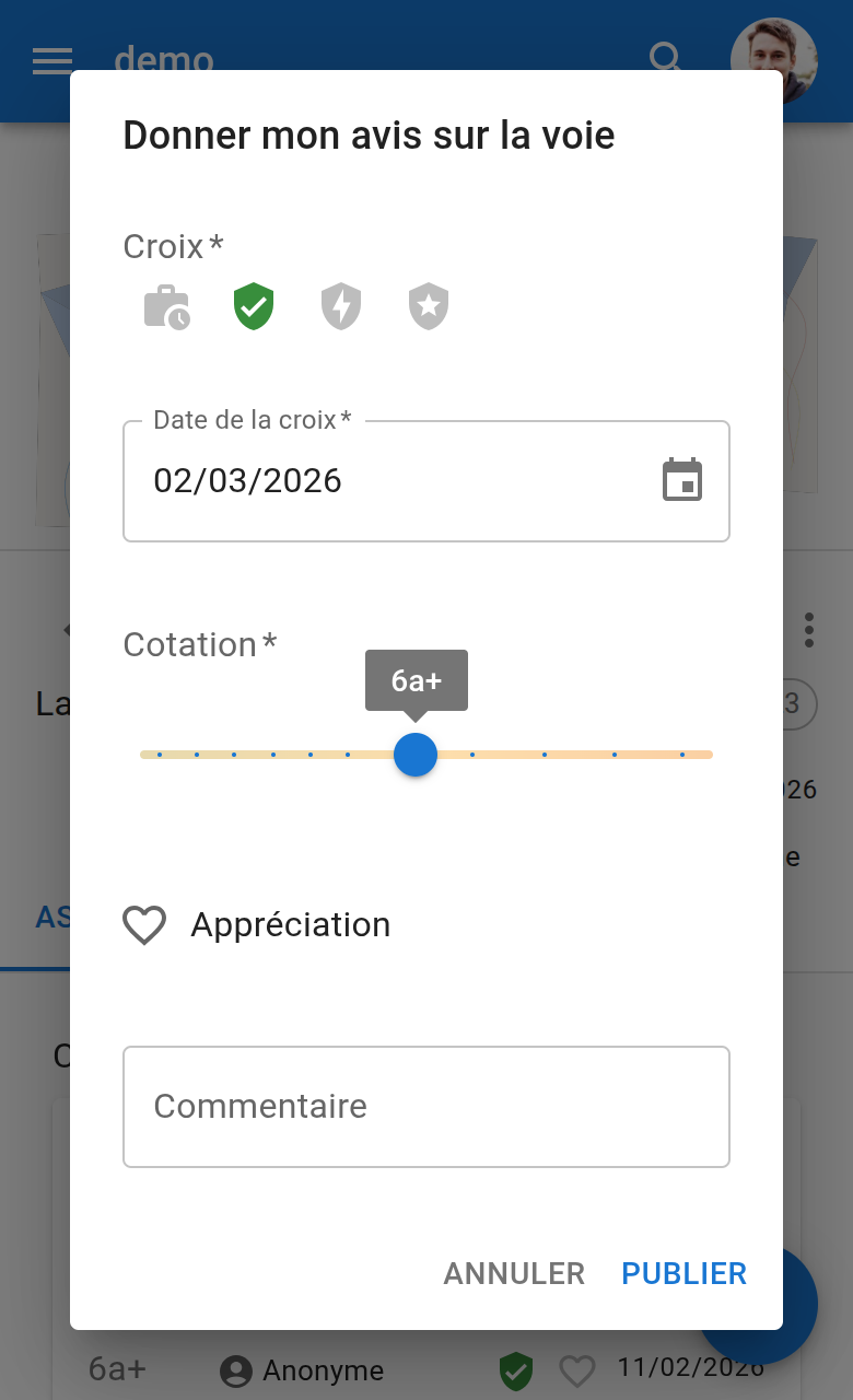 Formulaire de commentaire