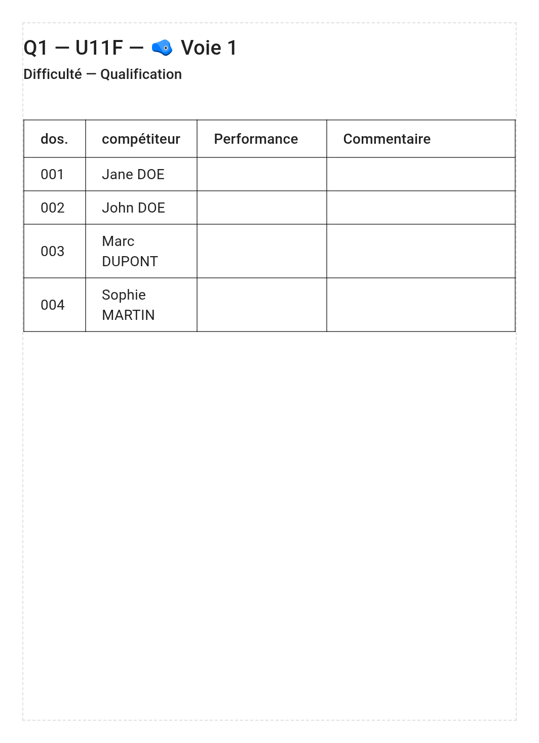 Feuille de juge